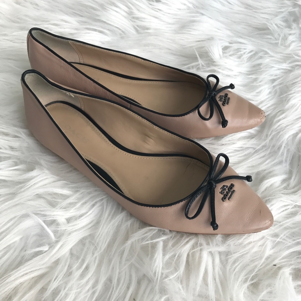 COACH Nude Leather Flats "Radient" Style
